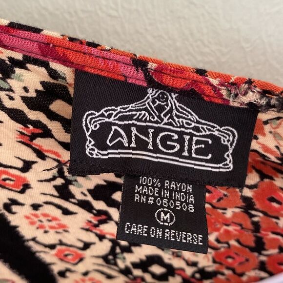 Angie Red Rose Scarf Kimono Cover Up, Boho Cardigan L - Picture 5 of 6